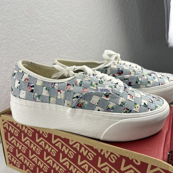 Vans Authentic Stac Woven Floral Lace Up‎ Shoes Women's 8 Low Top - Picture 2 of 8